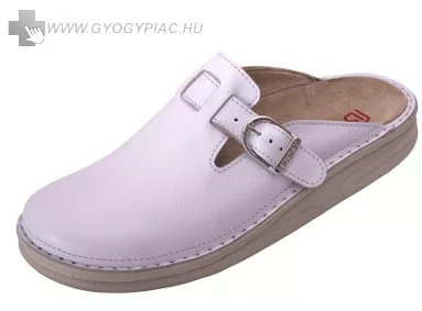 !Választható ajándékkal 6+6 hó garanciával! Berkemann Max férfi fehér utcai bőr papucs 40-46