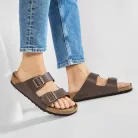 Birkenstock Arizona papucs lábujjvédő sötétbarna keskeny változat 39-45
