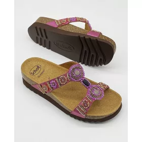   0Ft szállítás! Scholl NEW BOGOTA WEDGE rózsaszín bioprint női papucs - kényelmi modell 36