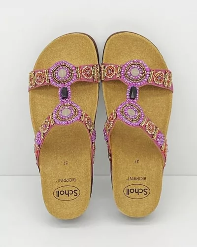 0Ft szállítás! Scholl NEW BOGOTA WEDGE rózsaszín bioprint női papucs - kényelmi modell 36