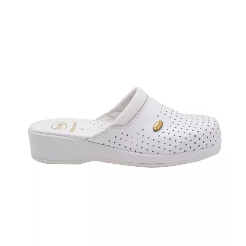 0Ft szállítás!   Scholl Standard CLOG BACK GUARD anatómiai bőr FEHÉR klumpa 36-46