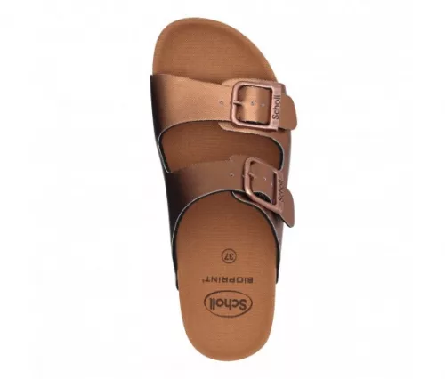 0Ft szállítás! SCHOLL GREENY Mule bronz bioprint női papucs - kényelmi modell 37, 38