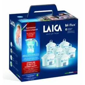   LAICA 6 db-os bi-flux univerzális szűrőbetét Laica Stream Line fehér mechanikus vízszűrő kancsóval, ajándékszett