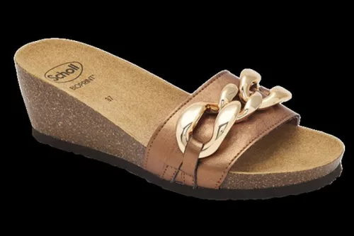 0Ft szállítás! SCHOLL RAVELLO BRONZ női papucs Bioprint talppal 36, 37, 40