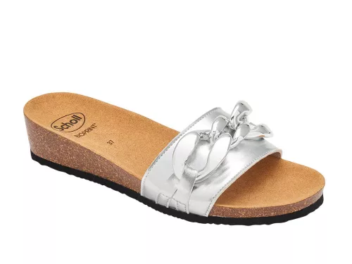 0Ft szállítás! SCHOLL RAVELLO ezüst női papucs Bioprint talppal 36