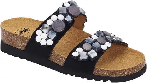 0Ft szállítás! Scholl SCHOLL SINTRA 2 STRAPS FEKETE papucs bioprint talppal- kényelmi modell 35-37, 39