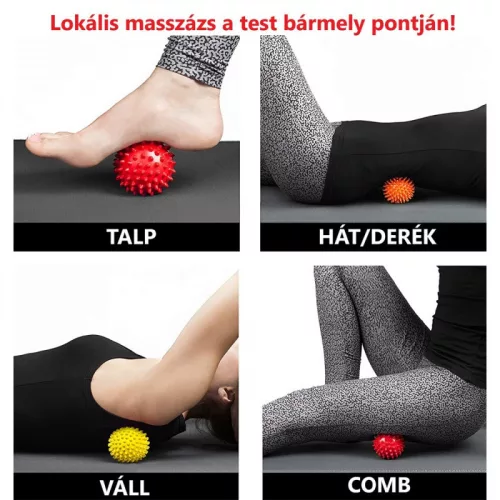 VIVAMAX TÜSKES MASSZÍROZÓ LABDA 9CM ZÖLD