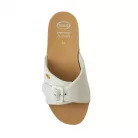 0Ft szállítás!   Scholl Wappy fehér parafatalpú marhabőr papucs 36-41