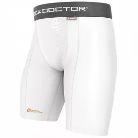   SHOCK DOCTOR 220 KOMPRESSZIÓS SHORT, LÁGYÉVÉDŐ TARTÓ ZSEBBEL FEHÉR