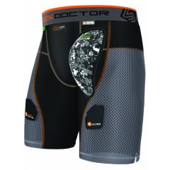   SHOCK DOCTOR ULTRA POWERSTRIDE JÉGKORONG SHORT + AIRCORE HARD CUP - FEKETE