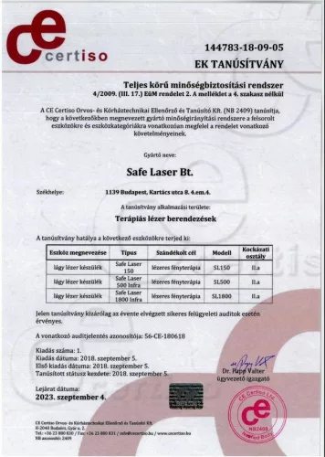 +választható ajándék! Safe Laser 1800 Lézerkészülék a leghatékonyabb lágy lézer professzionális használatra 3 év garanciával SL1800